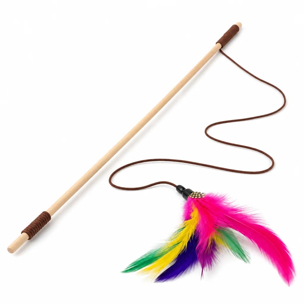 Interactive Feather Wand Cat Toy